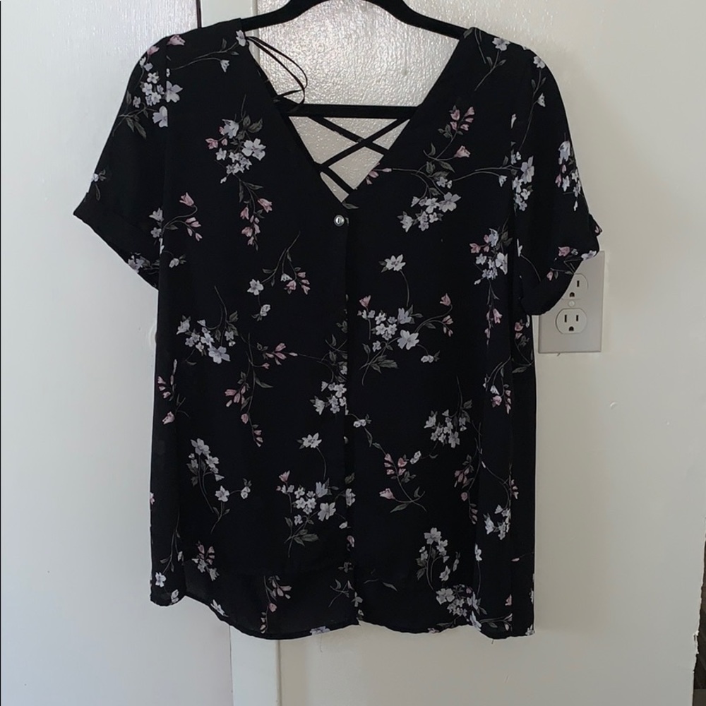 Floral Short Sleeve Blouse